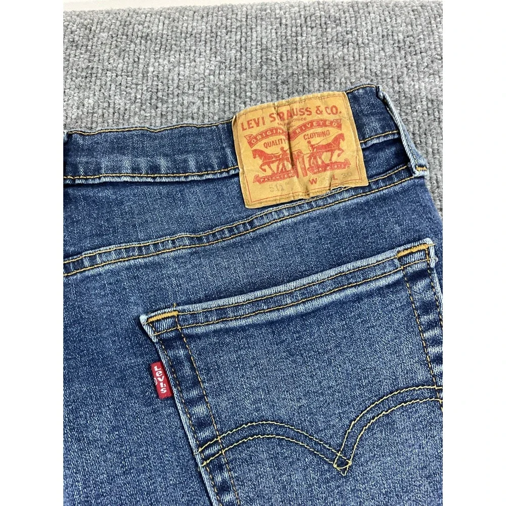 Levi's 511 Slim Fit Jeans Mens 34x30 Medium Wash Blue Denim Stretch Straight Pan
